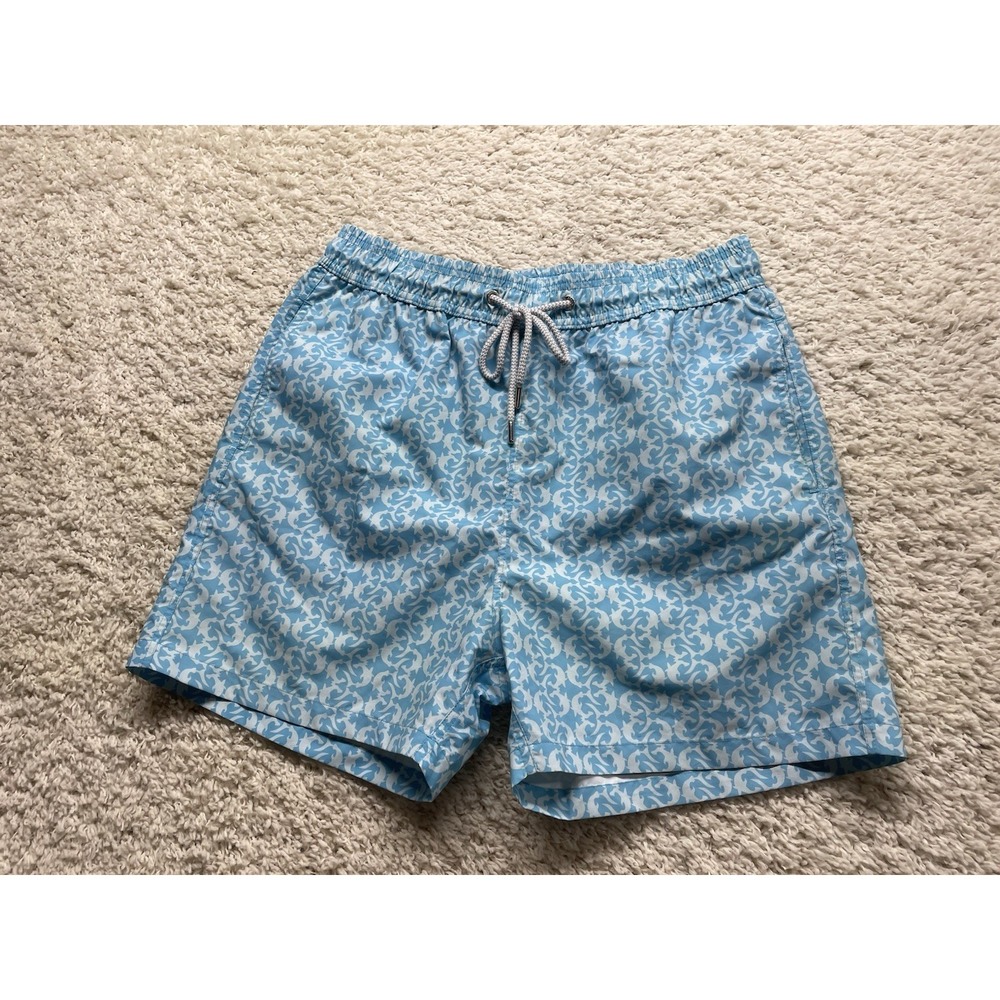 Love Brand & Co Turquoise Mens L Swim Trunks Lined EUC